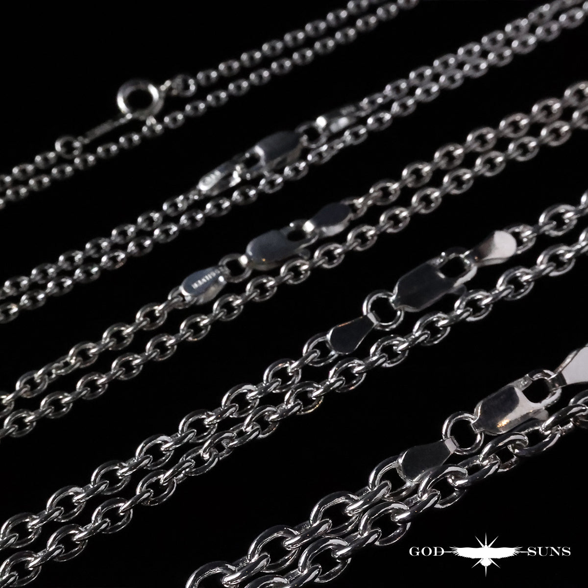 単品チェーン(ロブスター付き)アズキチェーン 線経0.6 (丸or角)