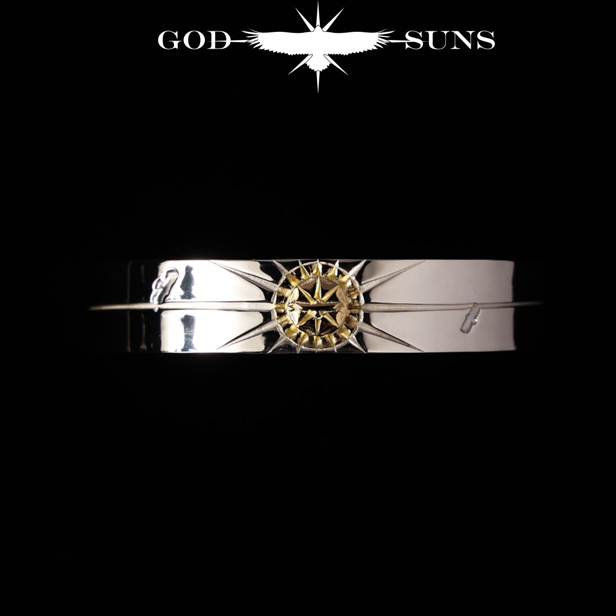 Flat bangle with K18 metal, 8mm plate