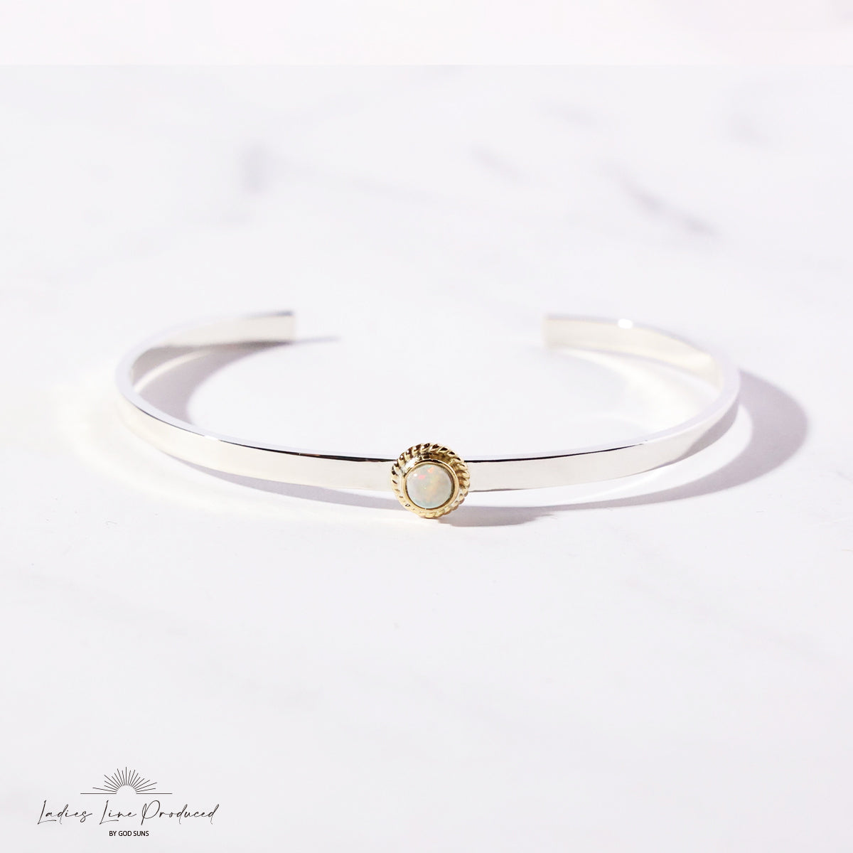 Flat bangle with SV metal, 8mm plate
