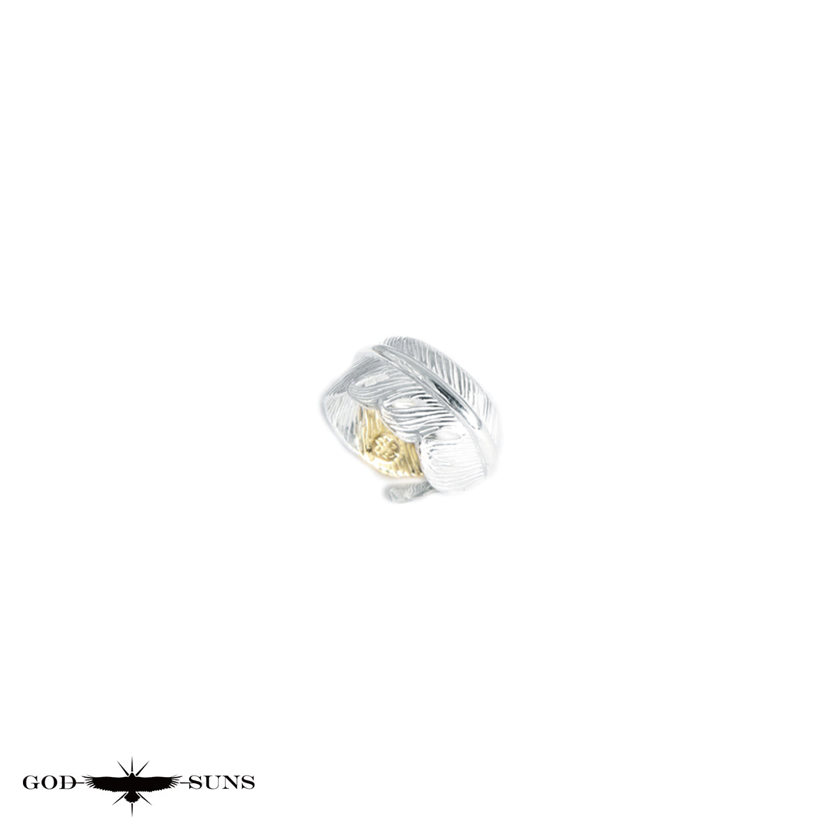 Gold-tipped feather ring (small pinky)