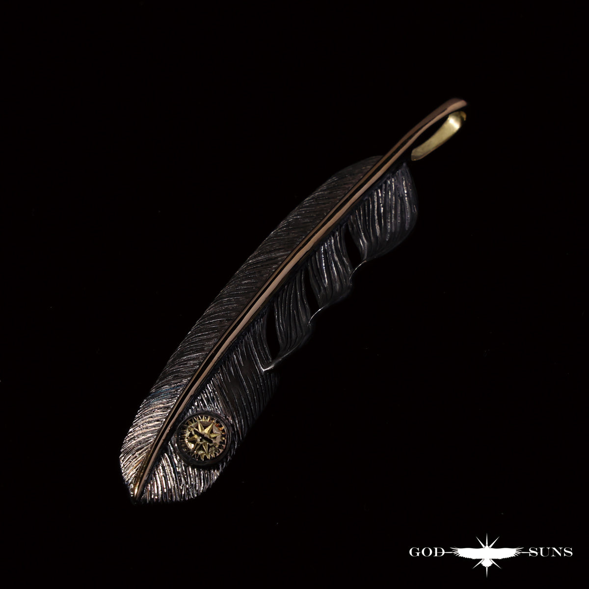 限定品 白頭鷲"羽軸金"特大先プラチナフェザー SPメタル付き(右向き)74mmタイプ