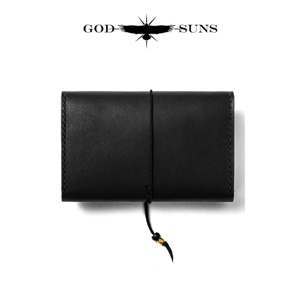 "Tochigi Leather" Middle Wallet Hand-sewn with K18 Solid Original Coin Concho ~ K18 Solid Zipper & Beads Set Top-of-the-line Model ~ Black