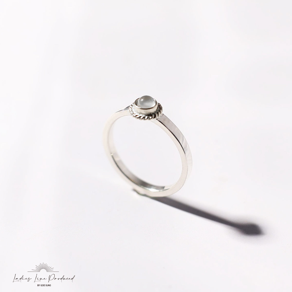 Flat ring silver rope black star 3mm plate