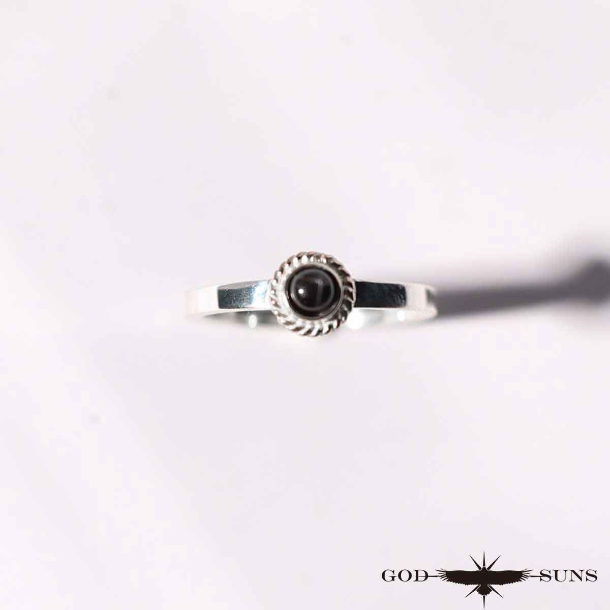 Flat ring silver rope black star 3mm plate