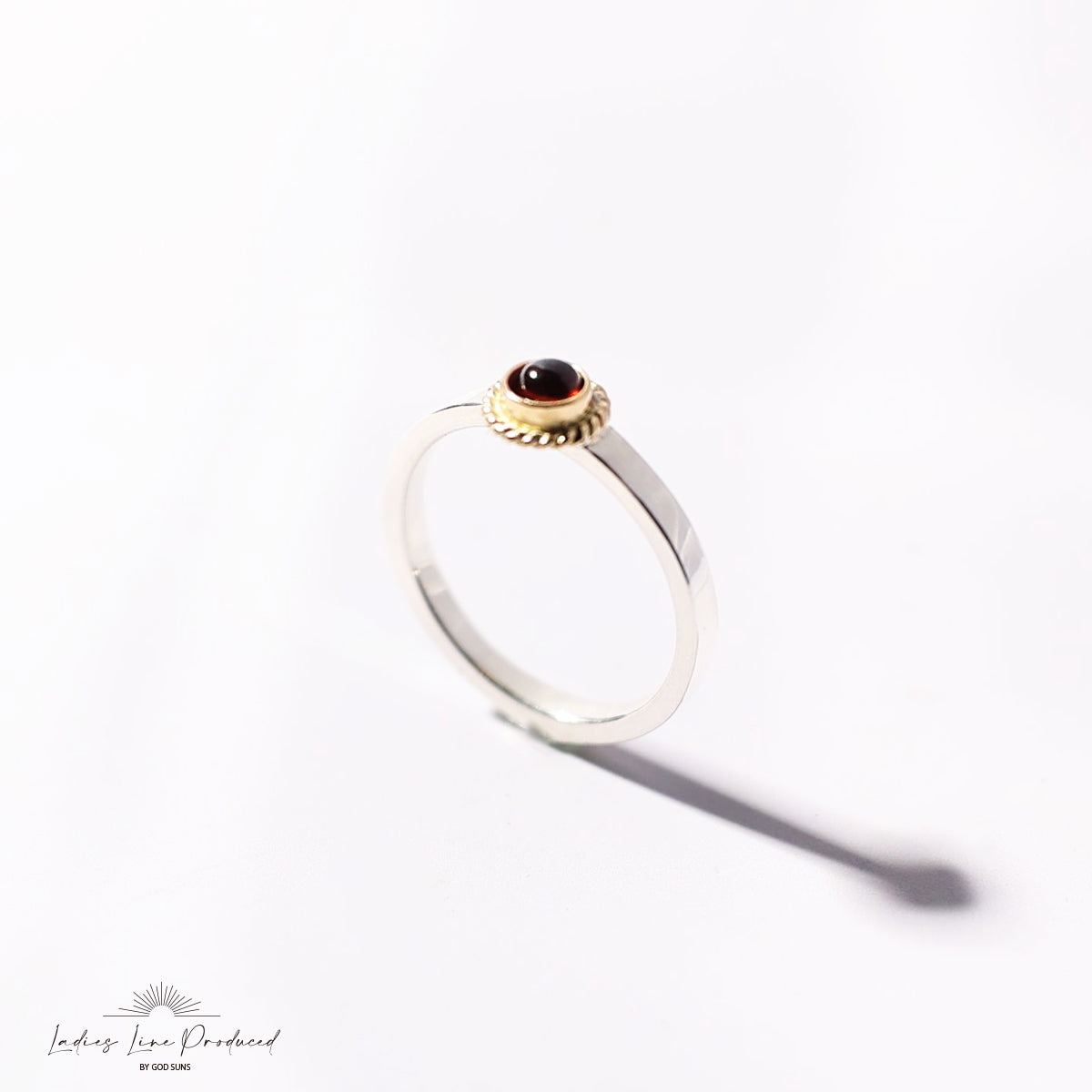 Flat ring silver rope black star 3mm plate