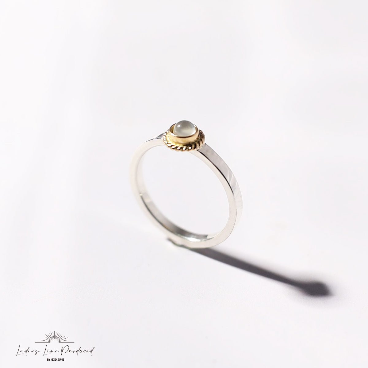 Flat ring silver rope black star 3mm plate