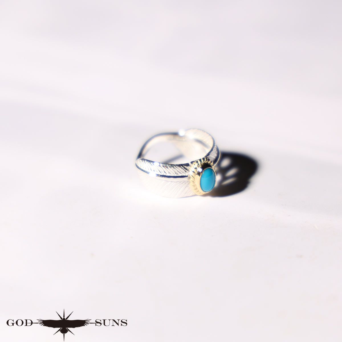 Feather Ring Gold Rope TQ (Small Pinky)