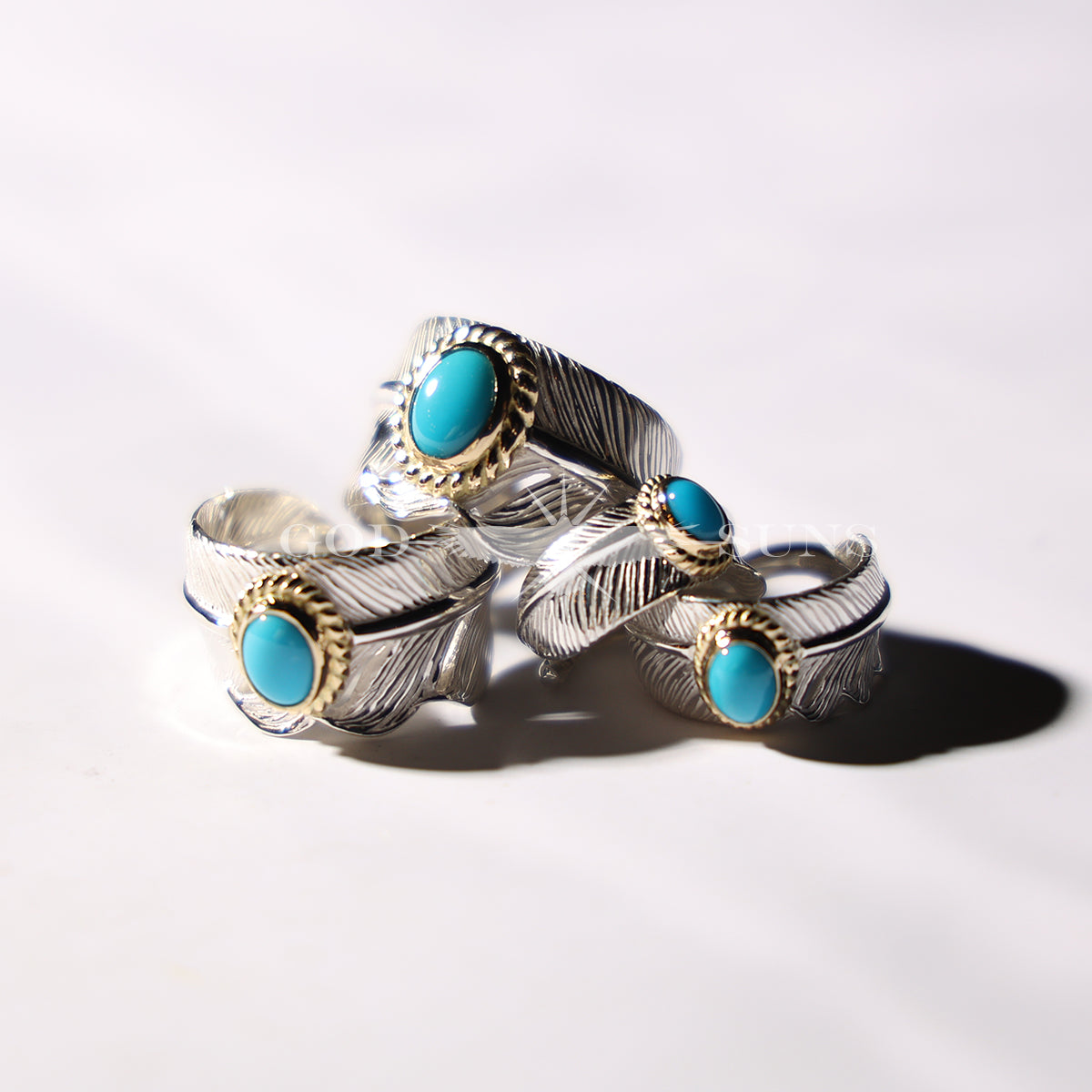 Feather Ring Gold Rope TQ (Small Pinky)
