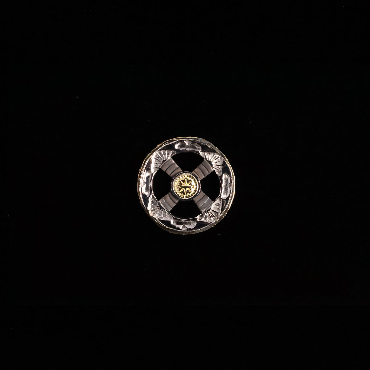 特大白頭鷲ホイール PTサークル×SVクロス×K18プレート SPメタル付き (K18メタル×PT印台) "イーグル×サンバーストTYPE"