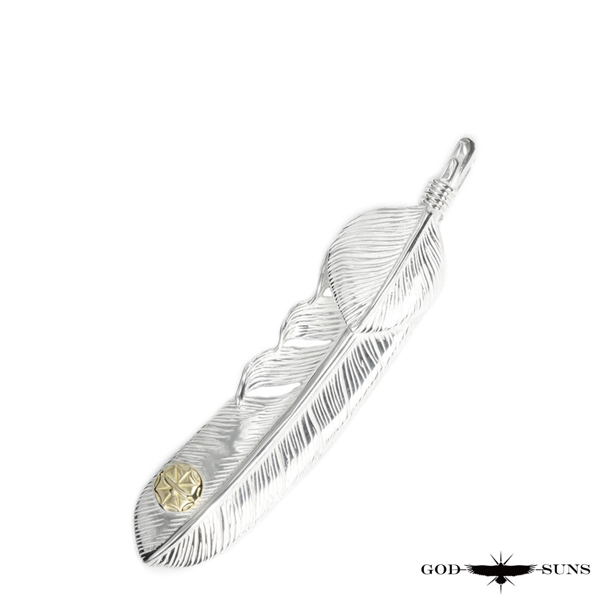 特大銀ハートフェザーK18メタル付き(左向き)74mmタイプ