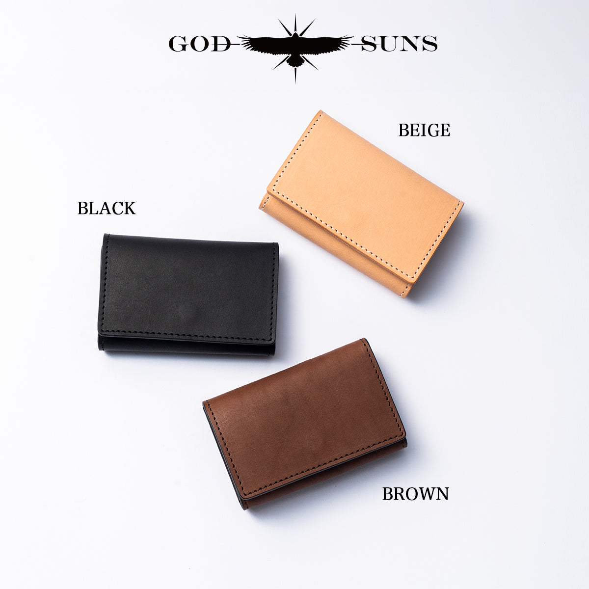 "栃木レザー"キーケース ミシン縫い ゴールド金具 黒