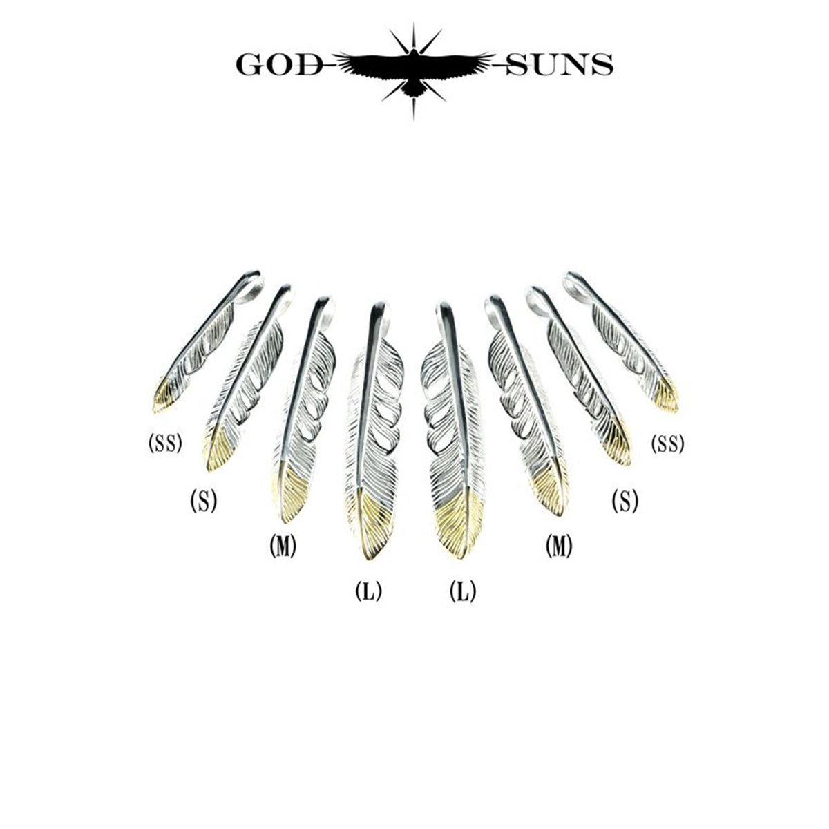 Gold feather M (left facing)