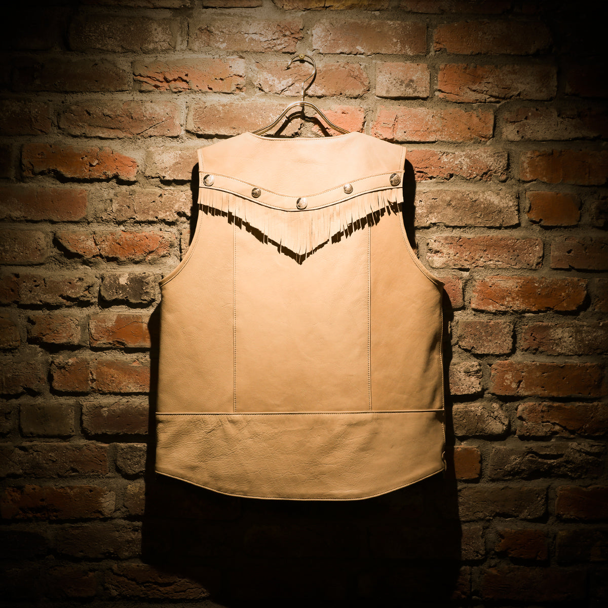 "NATIVE TOKYO STYLE" LEATHER VEST NORMAL MODEL GOD SUNS×ATSU LEATHER WORKS(BEIGE)