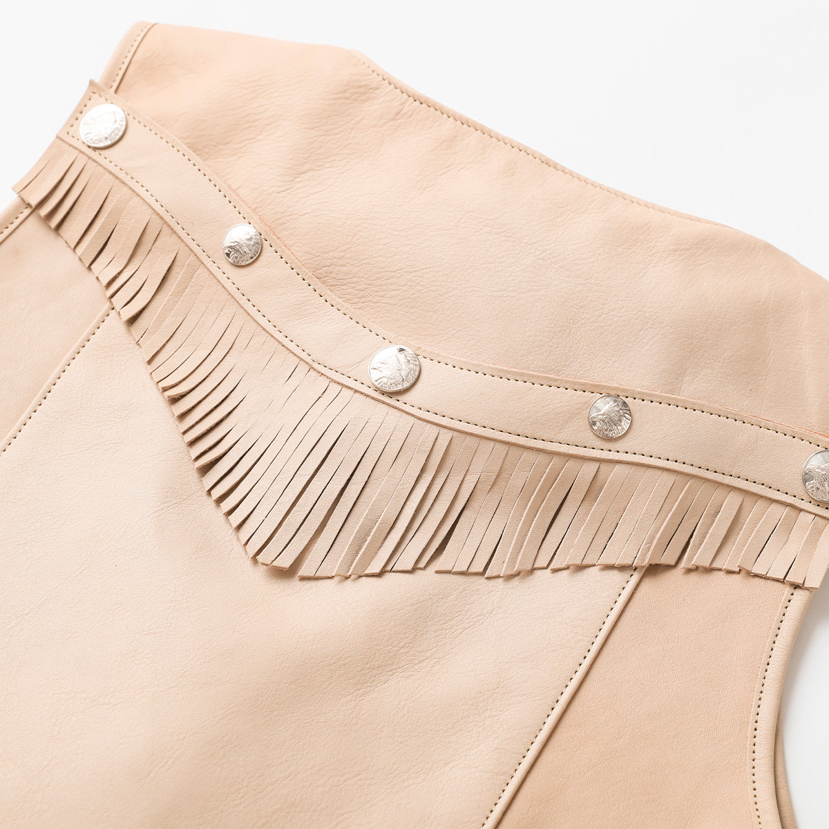 "NATIVE TOKYO STYLE" LEATHER VEST NORMAL MODEL GOD SUNS×ATSU LEATHER WORKS(BEIGE)