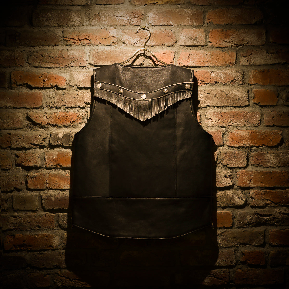 "NATIVE TOKYO STYLE" LEATHER VEST NORMAL MODEL GOD SUNS×ATSU LEATHER WORKS(BLACK)