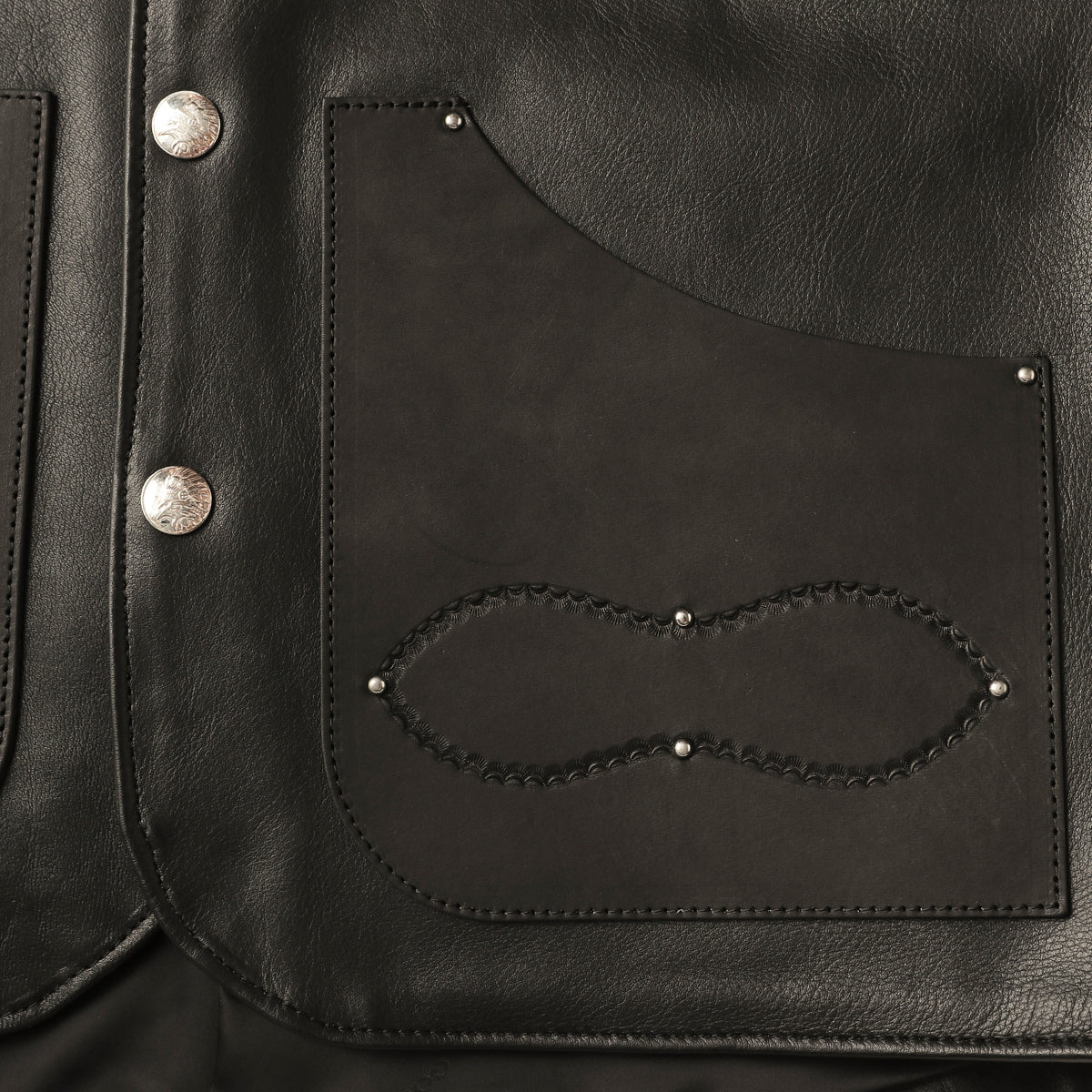 "NATIVE TOKYO STYLE" LEATHER VEST NORMAL MODEL GOD SUNS×ATSU LEATHER WORKS(BLACK)