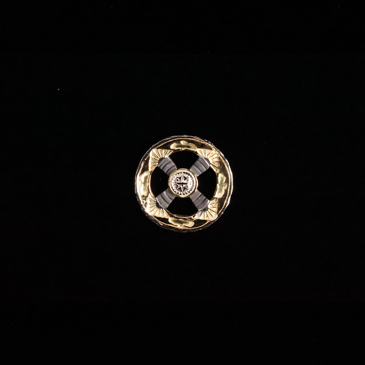 特大白頭鷲ホイール K18サークル×SVクロス×PTプレート SPメタル付き (PTメタル×K18印台) "イーグル×サンバーストTYPE"