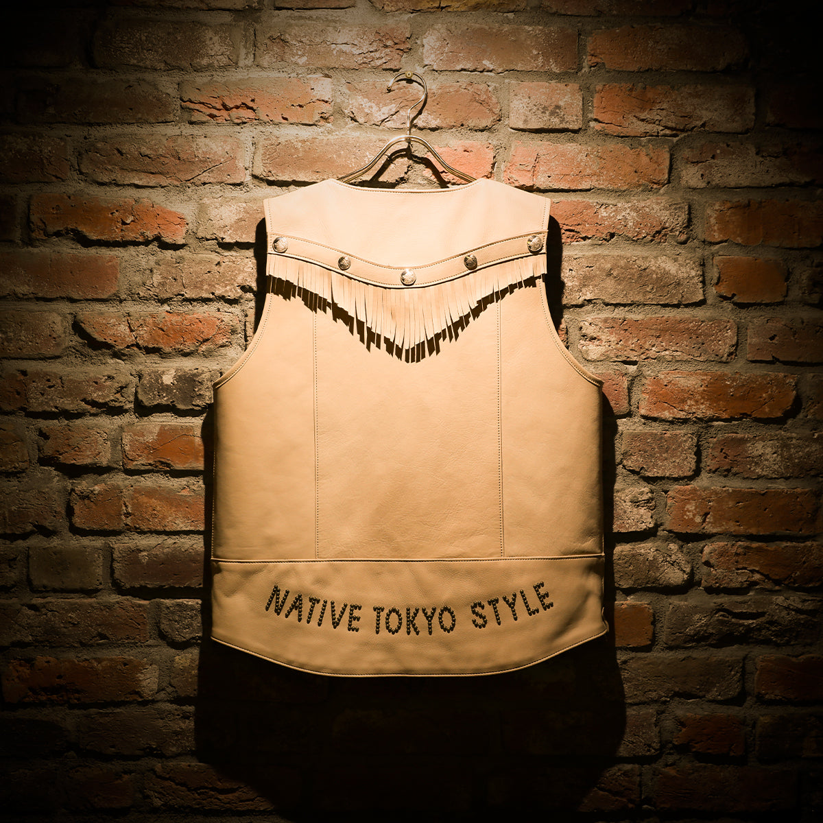 "NATIVE TOKYO STYLE" LEATHER VEST SP MODEL GOD SUNS×ATSU LEATHER WORKS(BEIGE)