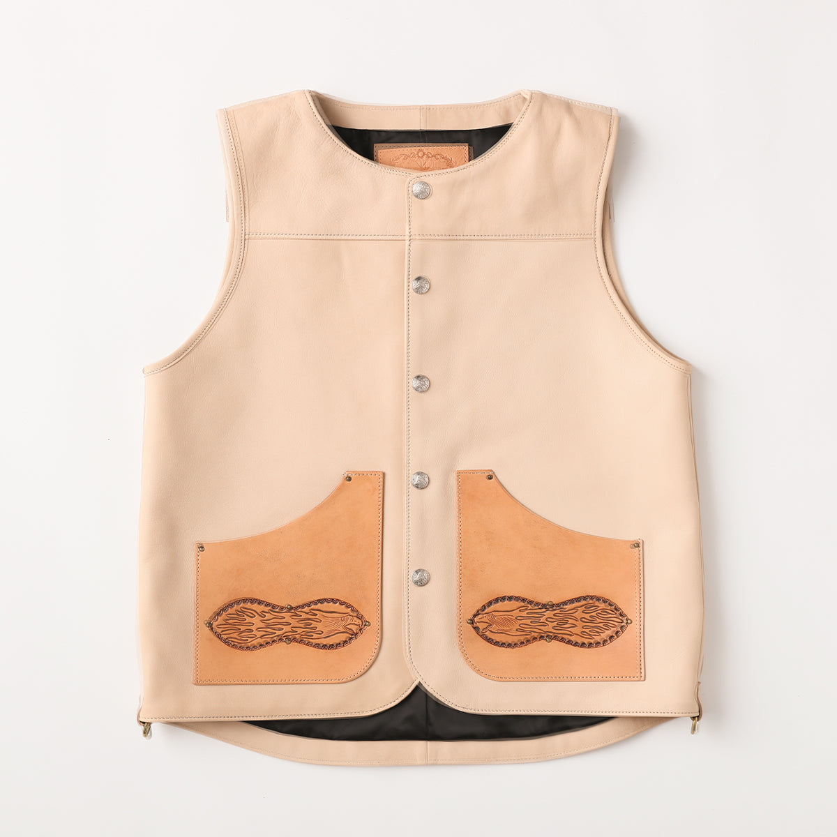 "NATIVE TOKYO STYLE" LEATHER VEST SP MODEL GOD SUNS×ATSU LEATHER WORKS(BEIGE)