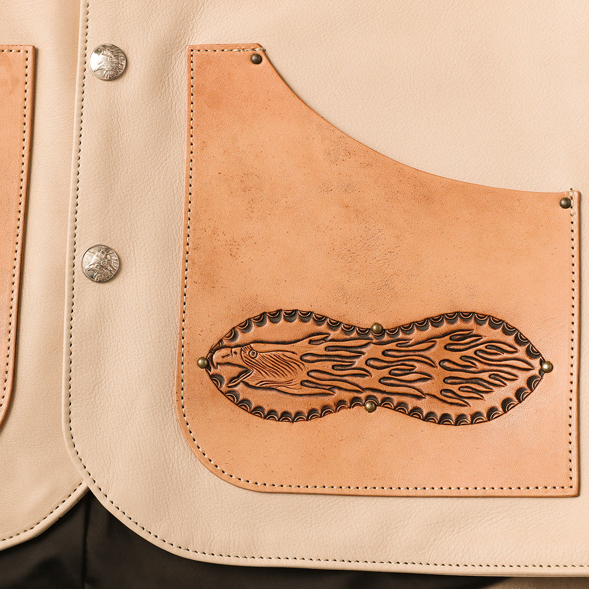 "NATIVE TOKYO STYLE" LEATHER VEST SP MODEL GOD SUNS×ATSU LEATHER WORKS(BEIGE)