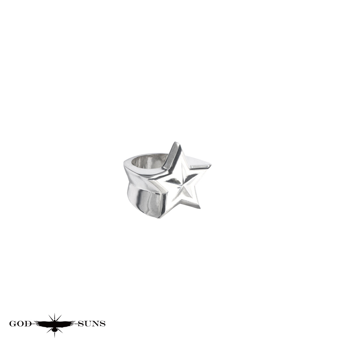 Eagle x Sunburst Ring (SV Plain) Large (Male Eagle)