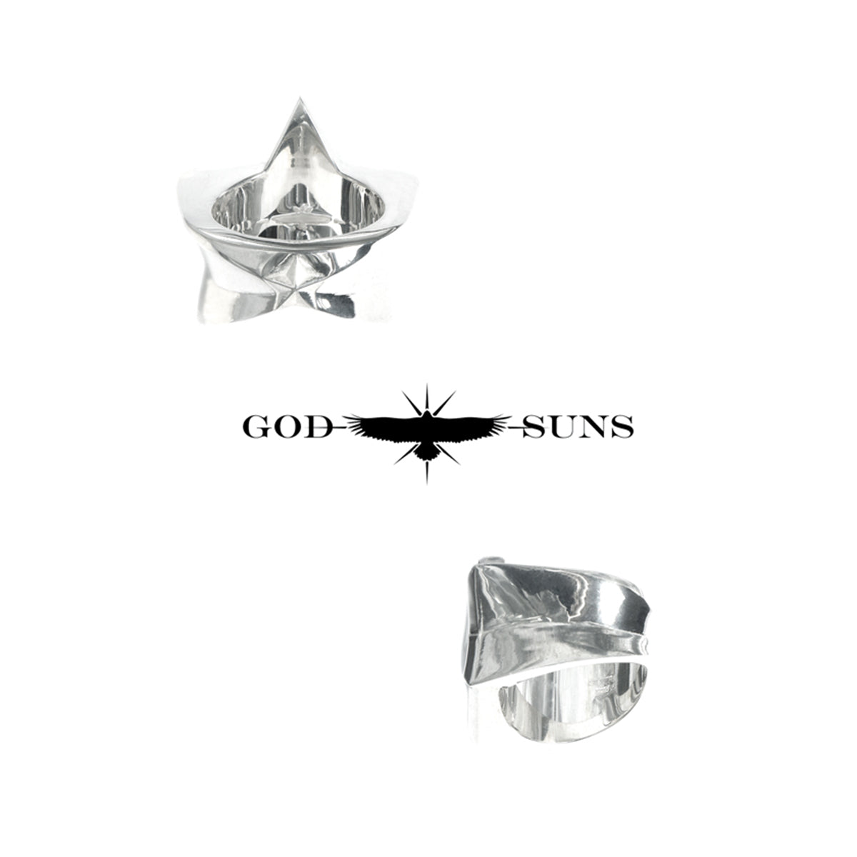 Eagle x Sunburst Ring (SV Plain) Large (Male Eagle)