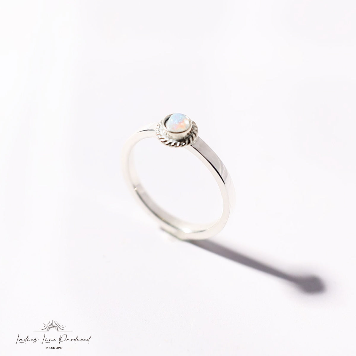Flat ring silver rope black star 3mm plate