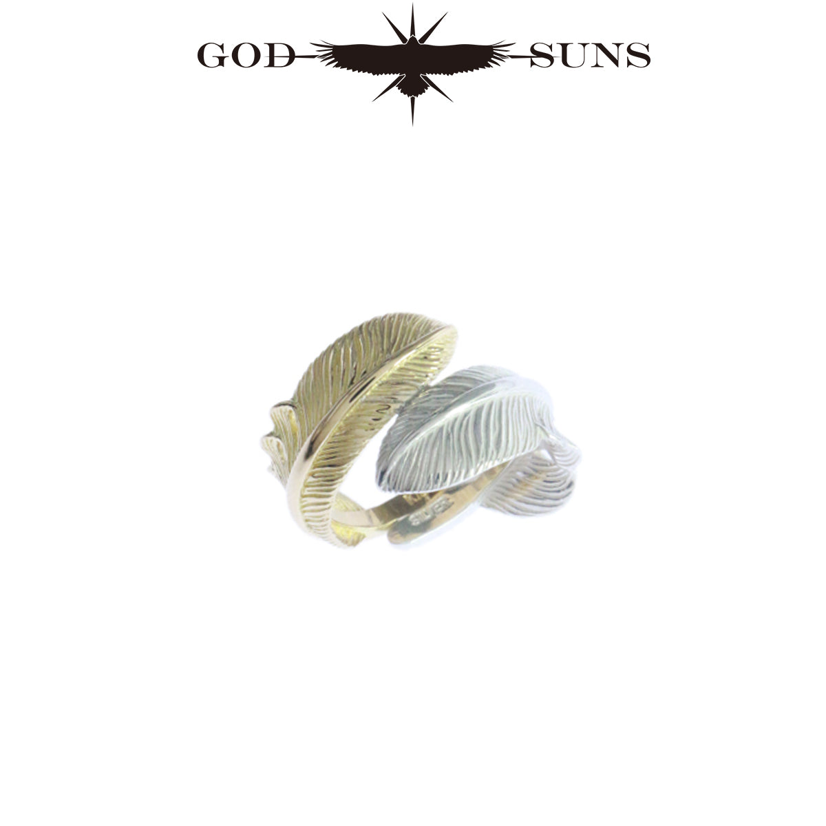 Double Feather Ring (SV x K18) (Regular Small)