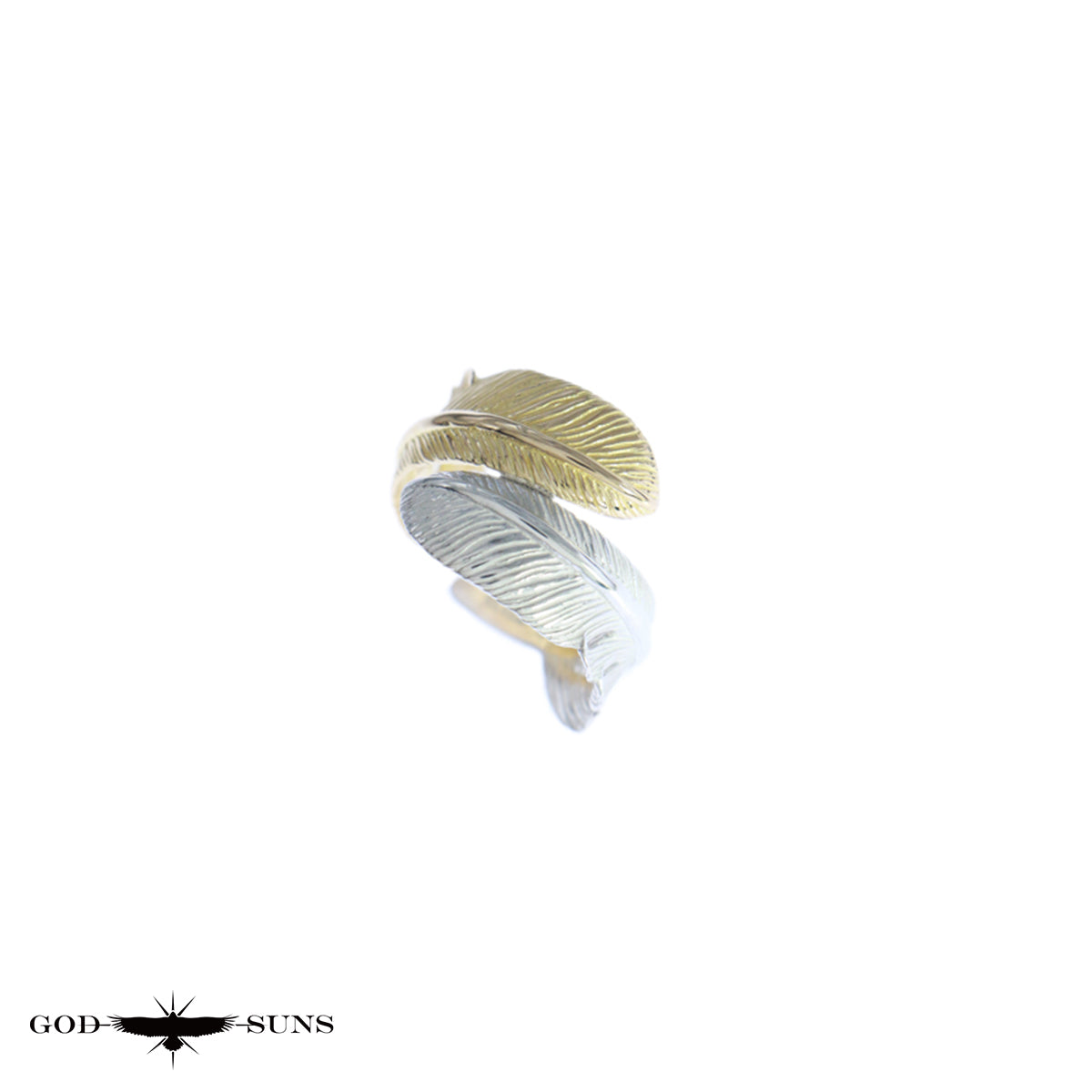 Double Feather Ring (SV x K18) (Regular Large)