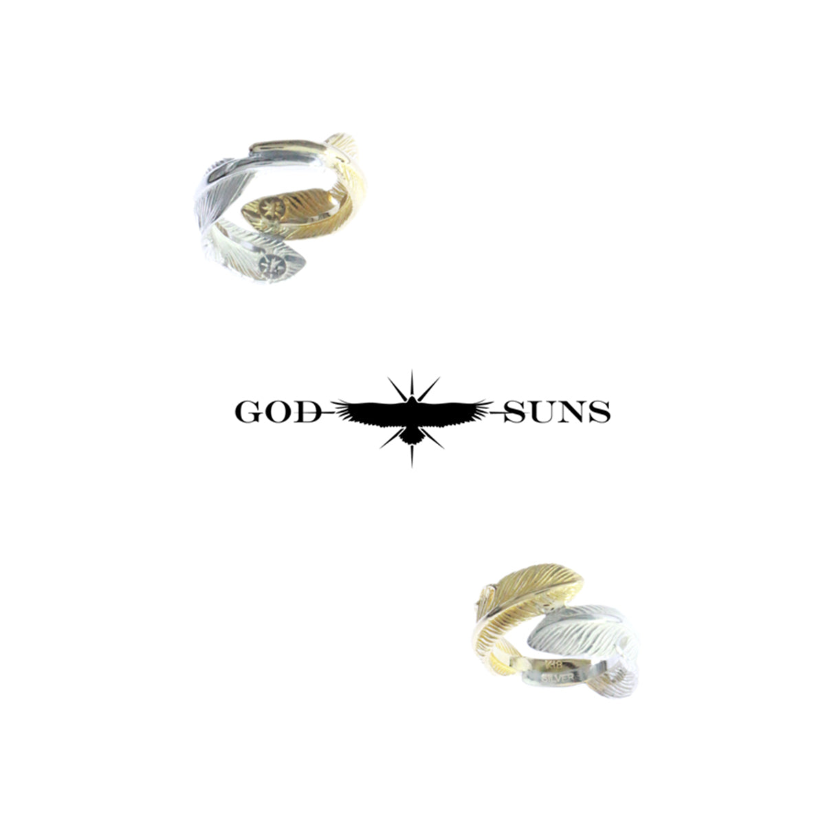 Double feather ring (SV x K18) (small pinky)