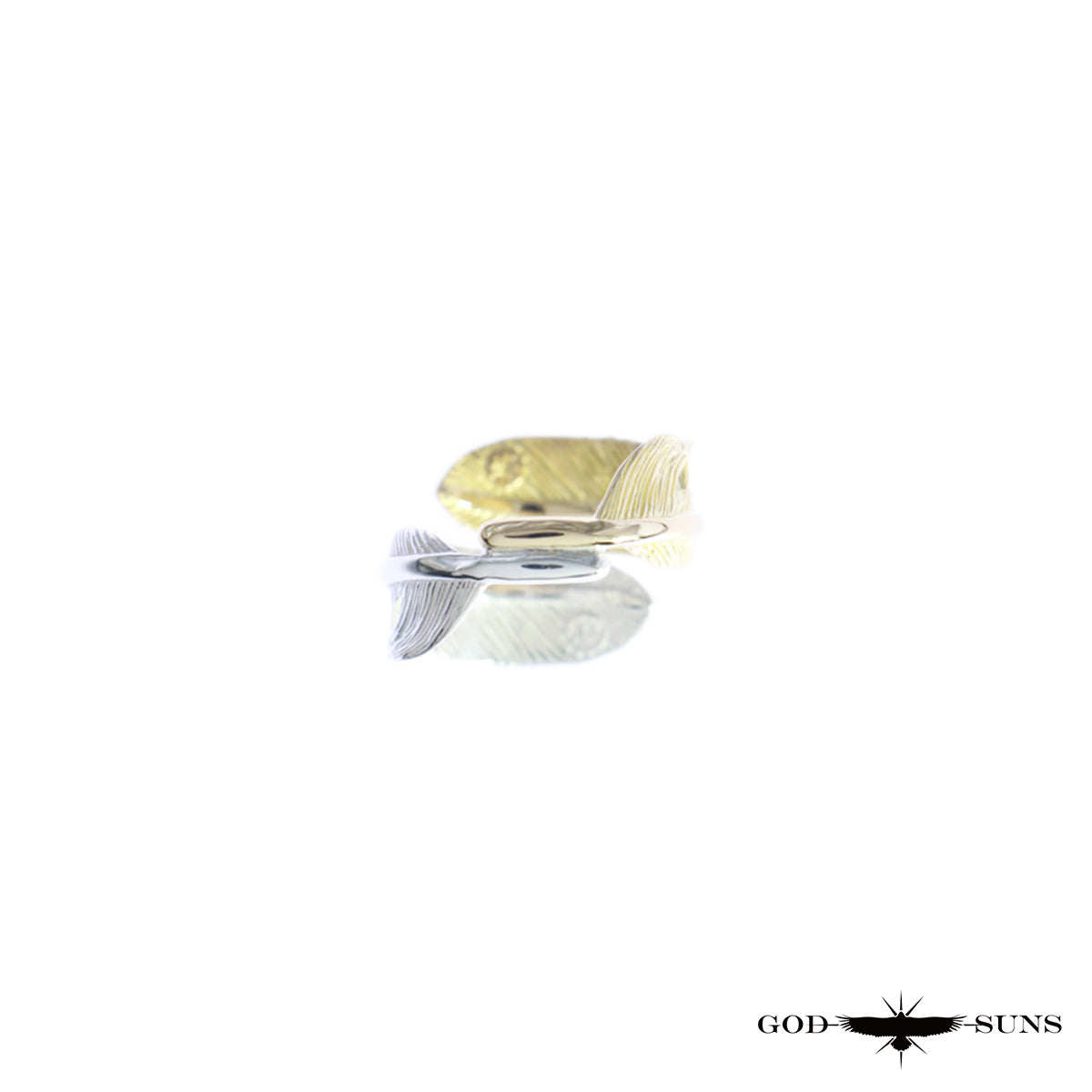 Double Feather Ring (SV x K18) (Regular Large)