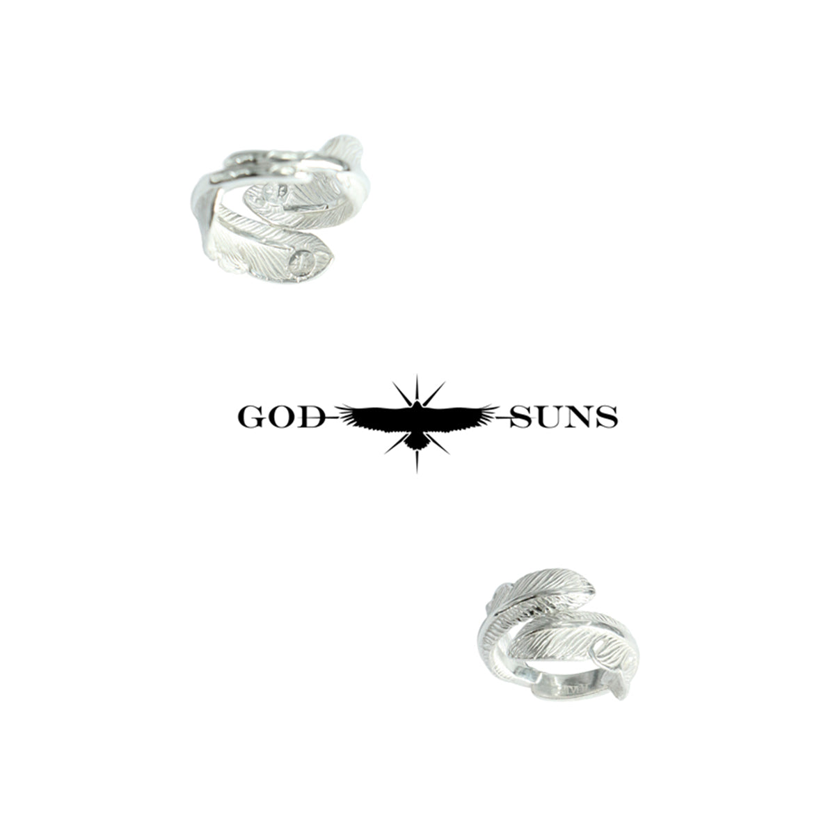 Double Feather Ring (SV x SV) (Small Pinky)