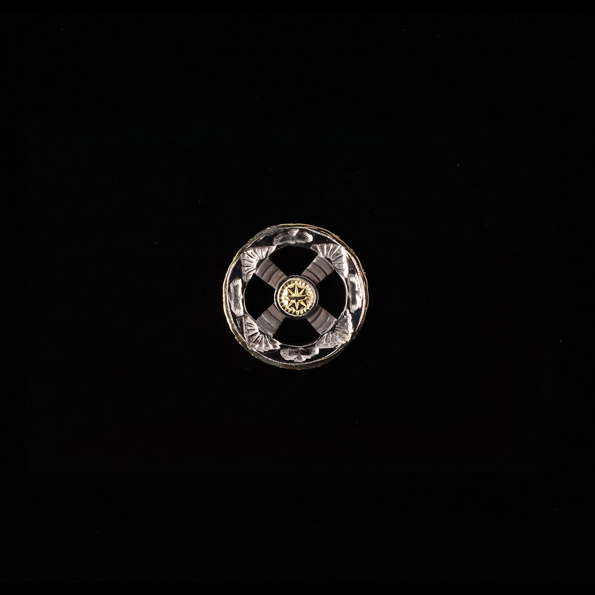 白頭鷲ホイールLL PTサークル×SVクロス×K18プレート SPメタル付き (K18メタル×PT印台) "イーグル×サンバーストTYPE"