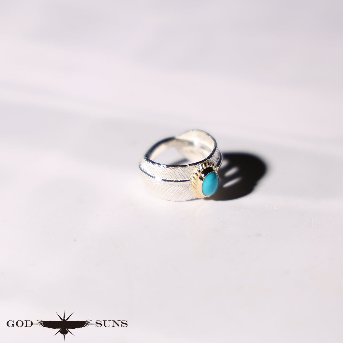 Feather Ring Gold Rope TQ (Large Pinky)