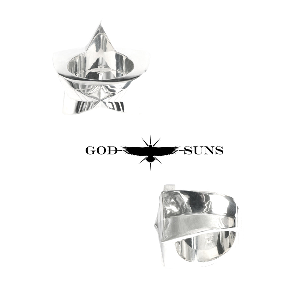 Eagle x Sunburst Ring (SV Plain) Large (Male Eagle)