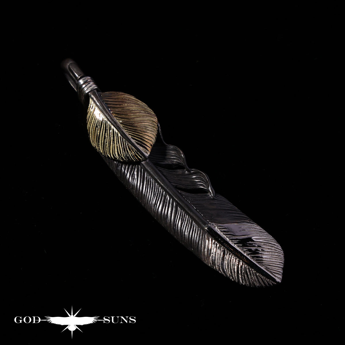 限定品 白頭鷲"羽軸銀"特大金ハート軸銀先プラチナフェザー(右向き)74mmタイプ
