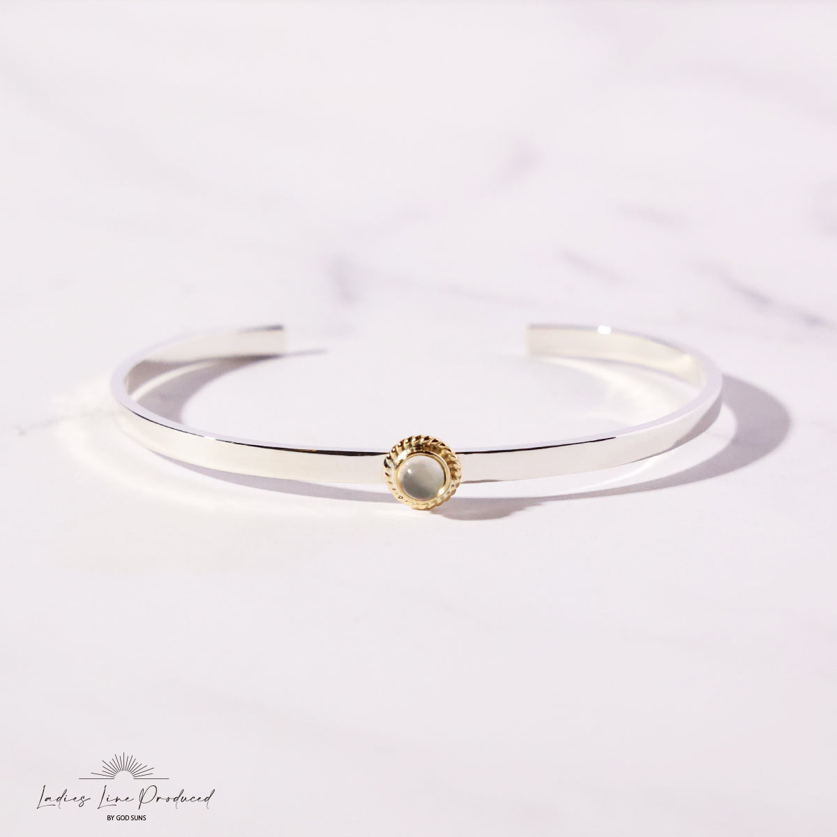 Flat bangle with SV metal, 8mm plate