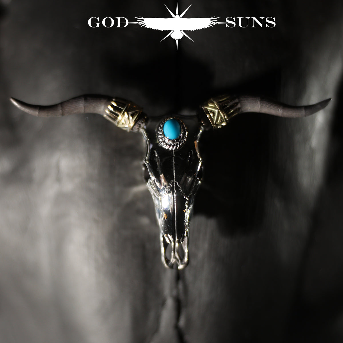 Long Horn Skull Pendant ~SV Square Type x SV Square Parts (Bandana) Included~ Large