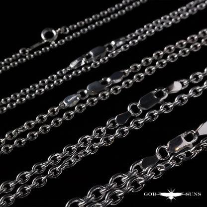 単品チェーン（ロブスター付き）アズキチェーン 線経0.6 (丸or角)