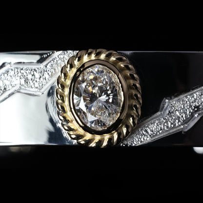 平打ちバングル 12mm Type金縄"ラボグラウンダイヤモンド"ダイヤモンド-ダスト加工 "Milkey way Galaxy Model"