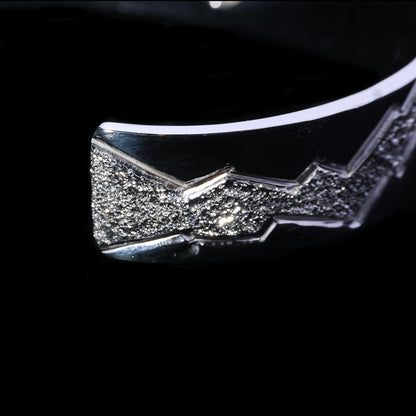 平打ちバングル 12mm Type金縄"ラボグラウンダイヤモンド"ダイヤモンド-ダスト加工 "Milkey way Galaxy Model"
