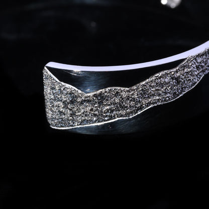 平打ちバングル 12mm Typeプラチナ縄"ラボグラウンダイヤモンド"ダイヤモンド-ダスト加工 "Milkey way Galaxy Model"