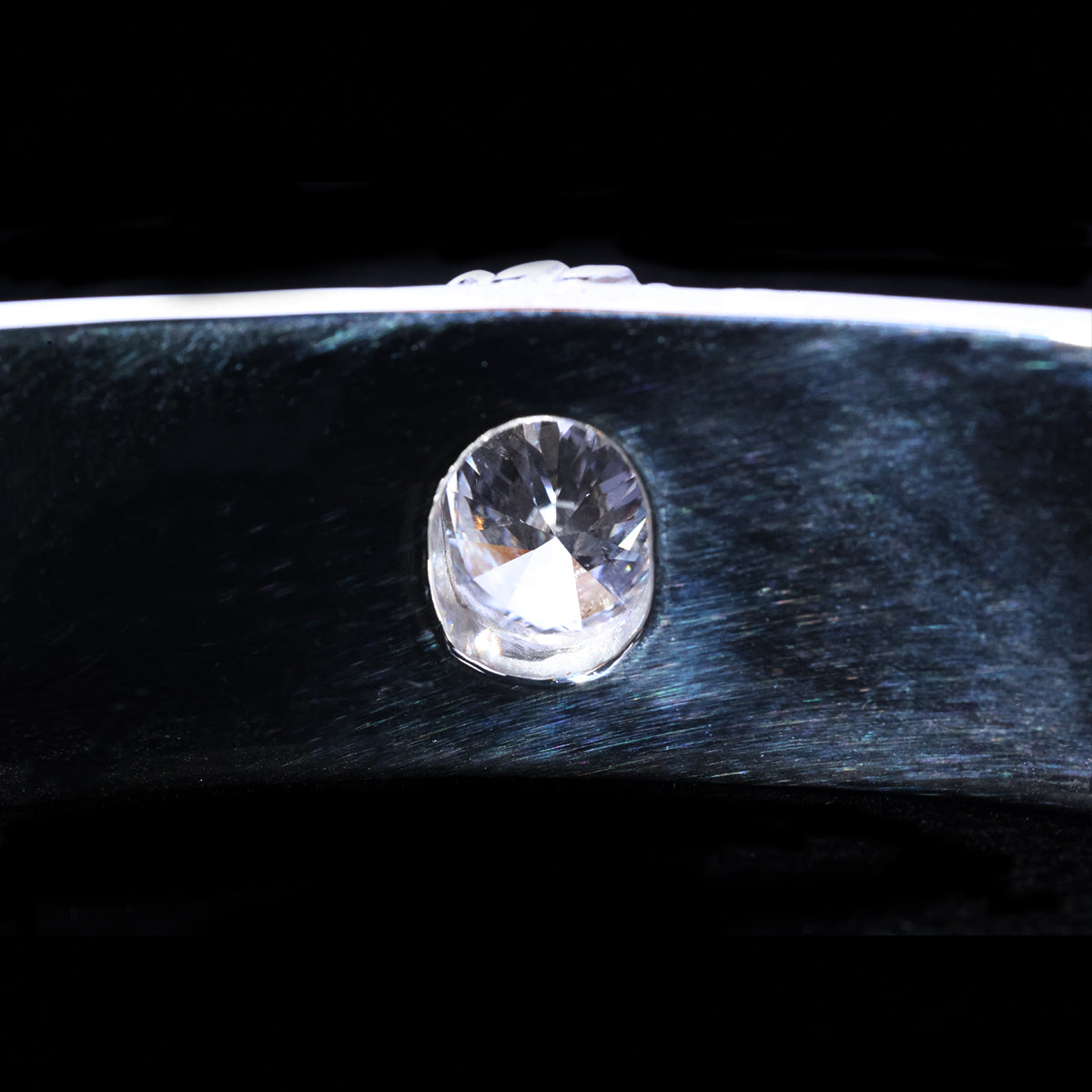 平打ちバングル 12mm Typeプラチナ縄"ラボグラウンダイヤモンド"ダイヤモンド-ダスト加工 "Milkey way Galaxy Model"