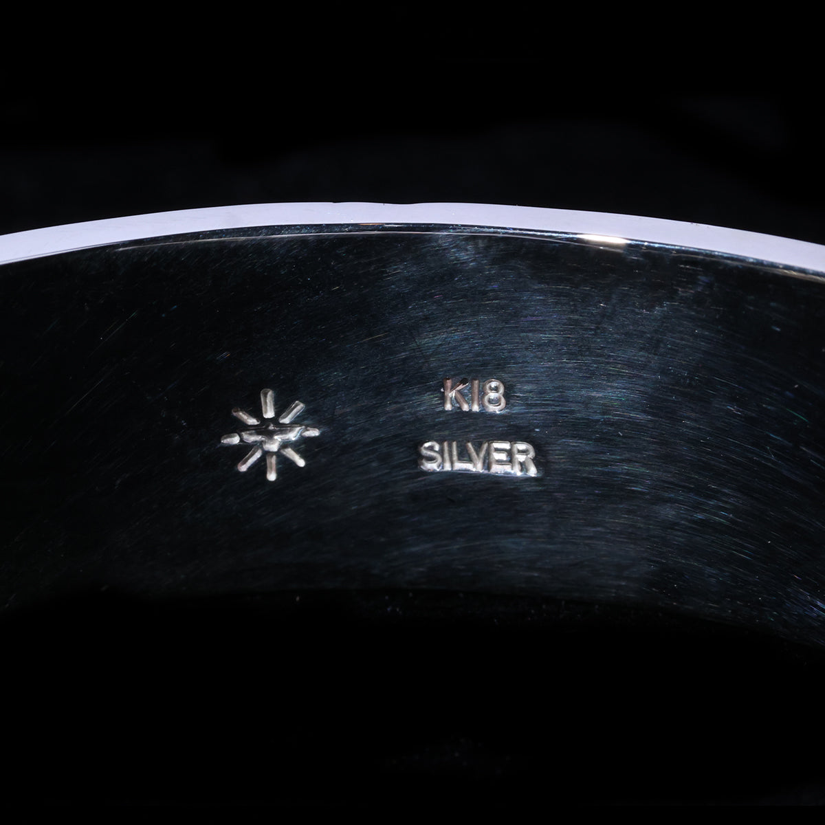 平打ちバングル 12mm Type金縄"ラボグラウンダイヤモンド"ダイヤモンド-ダスト加工 "Milkey way Galaxy Model"