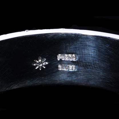 平打ちバングル 12mm Typeプラチナ縄"ラボグラウンダイヤモンド"ダイヤモンド-ダスト加工 "Milkey way Galaxy Model"