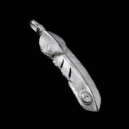 特大プラチナハートフェザープラチナ縄"ラボグラウンダイヤモンド"(左向き)ダイヤモンド-ダスト加工