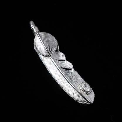 特大プラチナハートフェザープラチナ縄"ラボグラウンダイヤモンド"(右向き)ダイヤモンド-ダスト加工