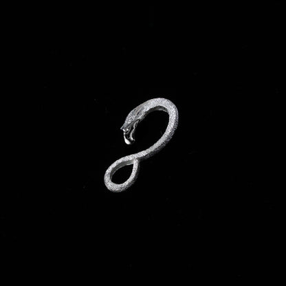 イーグルフェイスフック口プラチナイーグルフェイスフック特大両目"ラボグラウンダイヤモンド"（雄）ダイヤモンド-ダスト加工