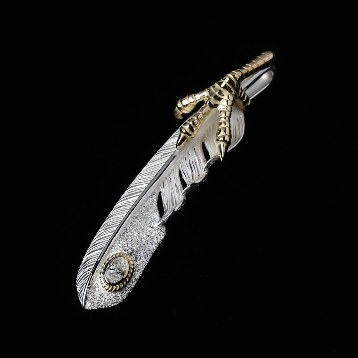 特大金爪フェザー金縄"ラボグラウンダイヤモンド"(右向き)ダイヤモンド-ダスト加工