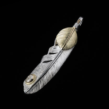 特大金ハートフェザー金縄"ラボグラウンダイヤモンド"(左向き)ダイヤモンド-ダスト加工